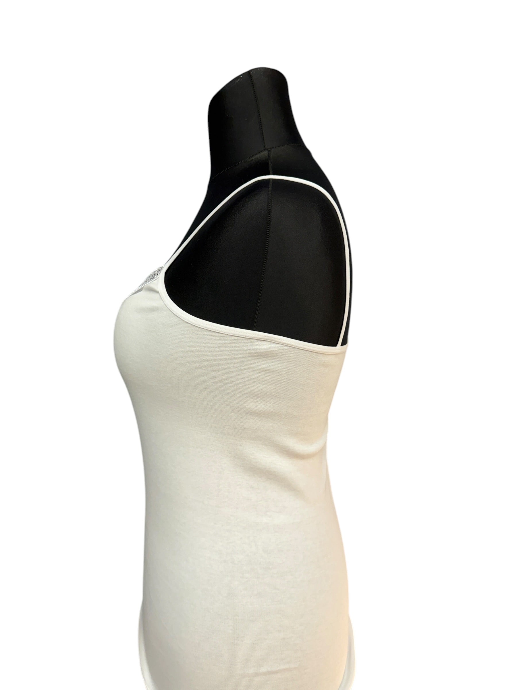 Damen Unterhemd 2er-Pack mit Spitze — Spaghettiträger Baumwolle Weiß Gr. 36–58
