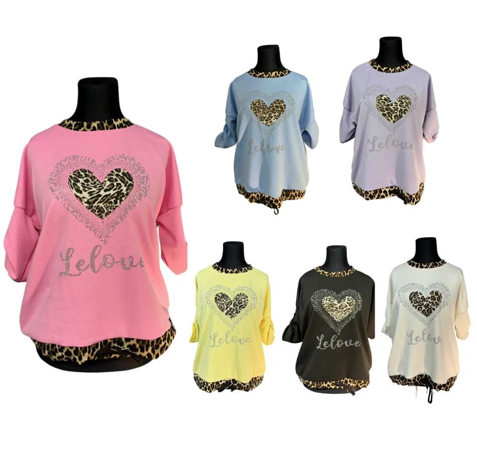 Damen Pullover Glitzer Le Love — Oversize Tunika 44–48