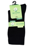 3 Paar Bio Baumwolle Socken Damen Herren Schwarz Strümpfe 35-50 Ohne Gummi