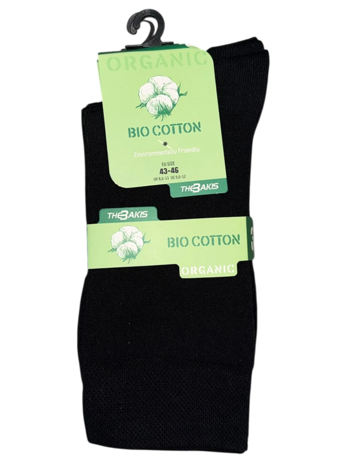 3 Paar Bio Baumwolle Socken Damen Herren Schwarz Strümpfe 35-50 Ohne Gummi