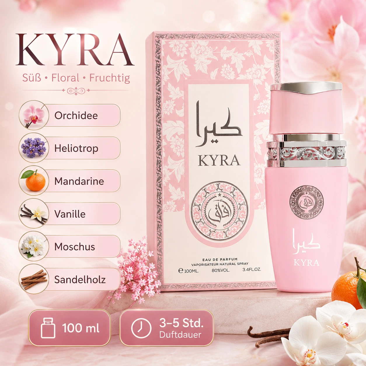 Kyra Damen Parfum Eau de Parfum 100ml Kyra & Frappé orientalisch süß