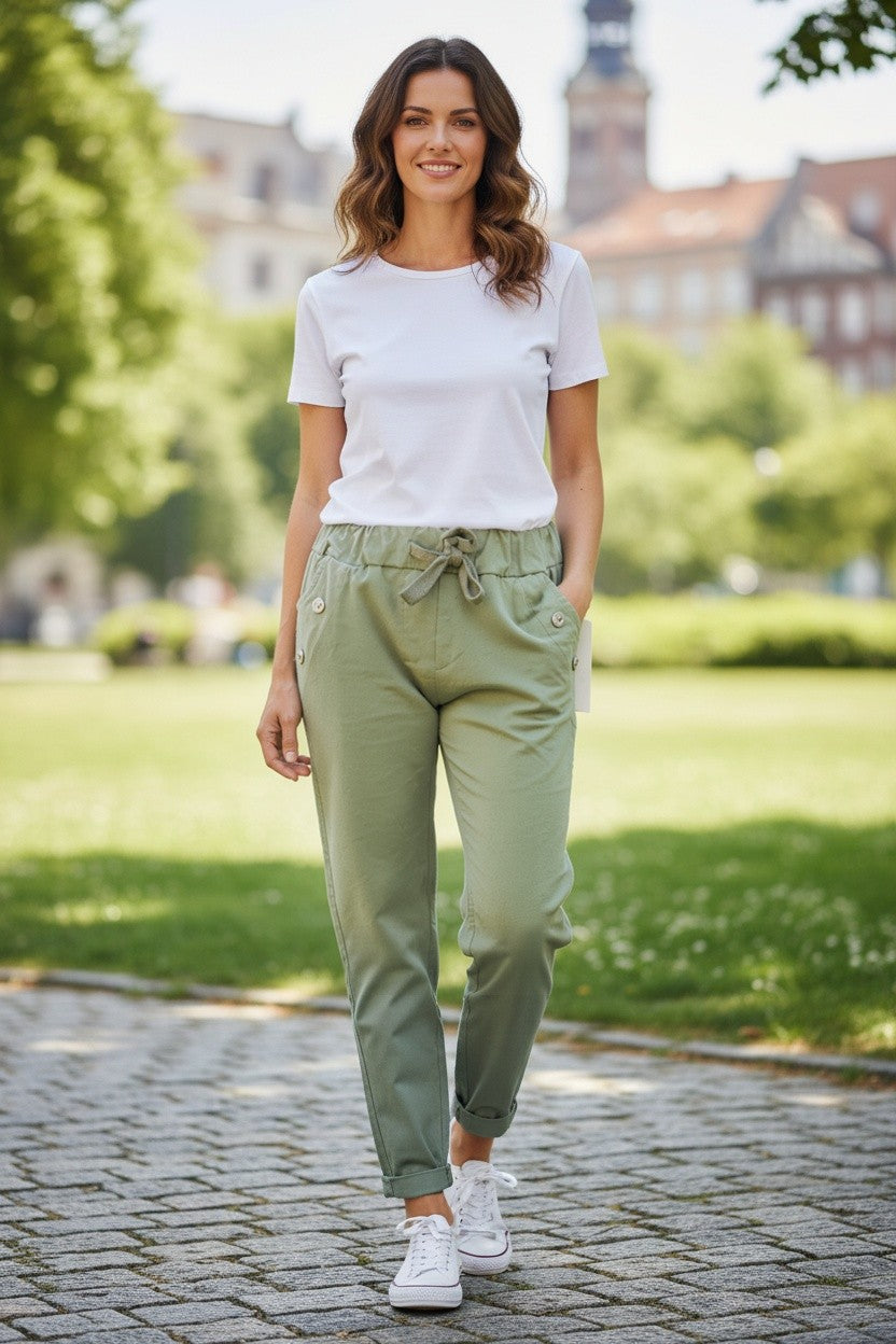 Damenhose "Tripple Button"