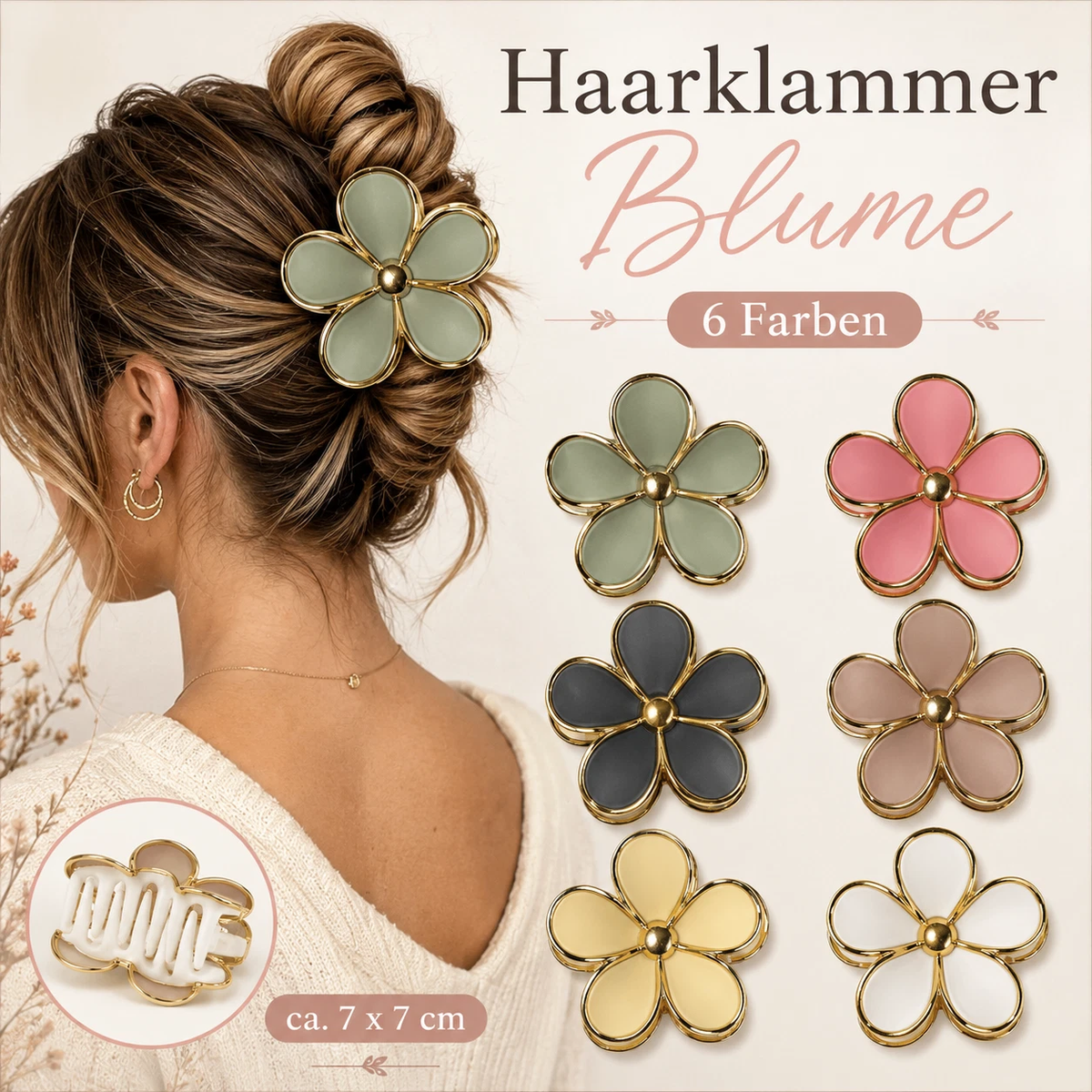 3x Haarklammer Pferdeschwanz Halter Haarkralle Haarspange Haarclip Styling