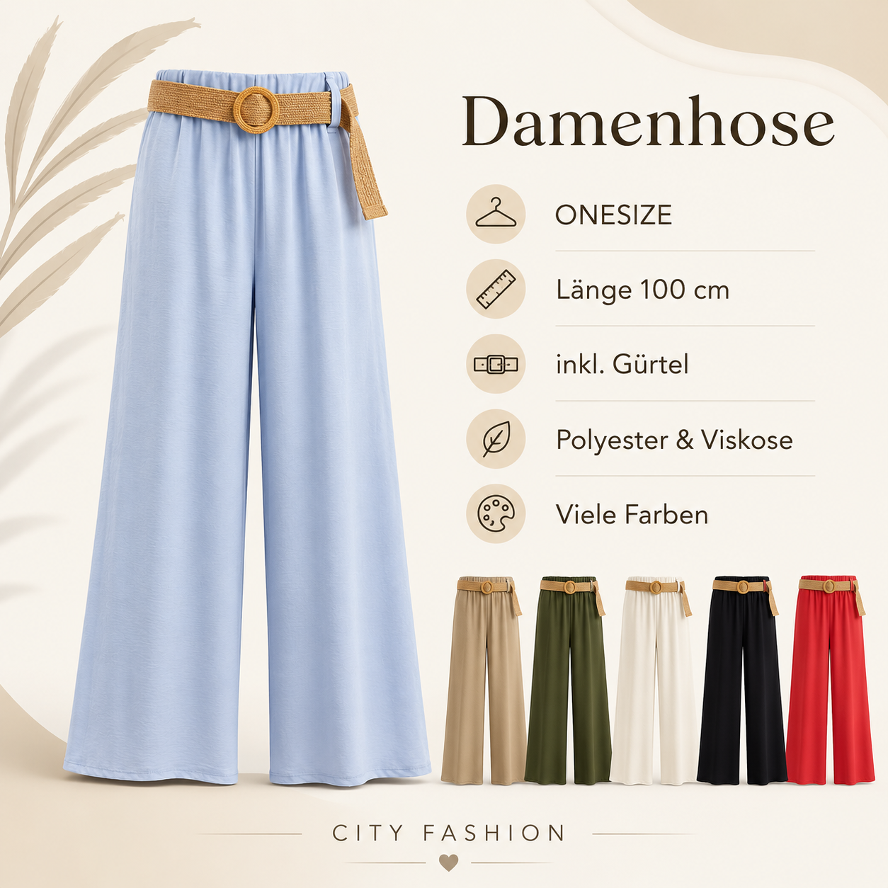 Sommerhose mit Gürtel