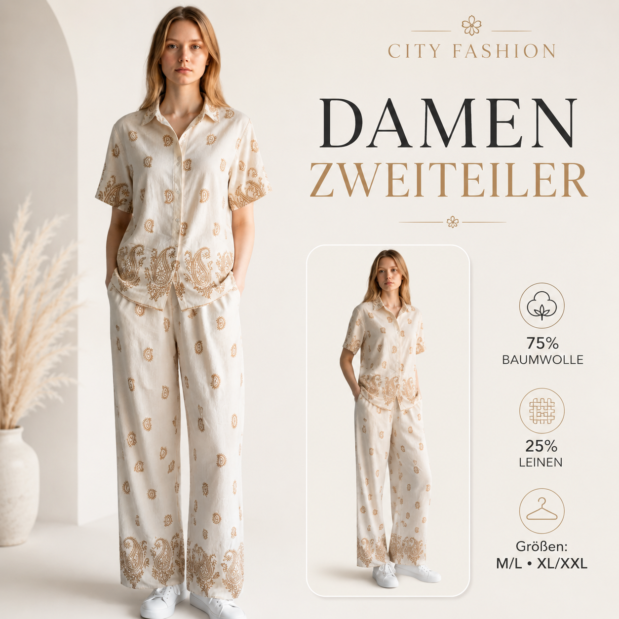 Zweiteiler für Damen "Creme Kiss"
