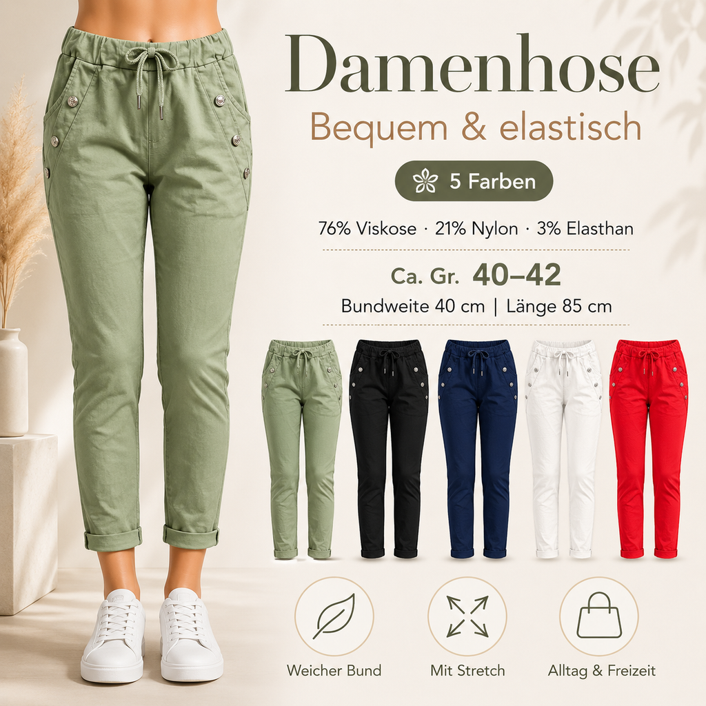 Damenhose "Tripple Button"