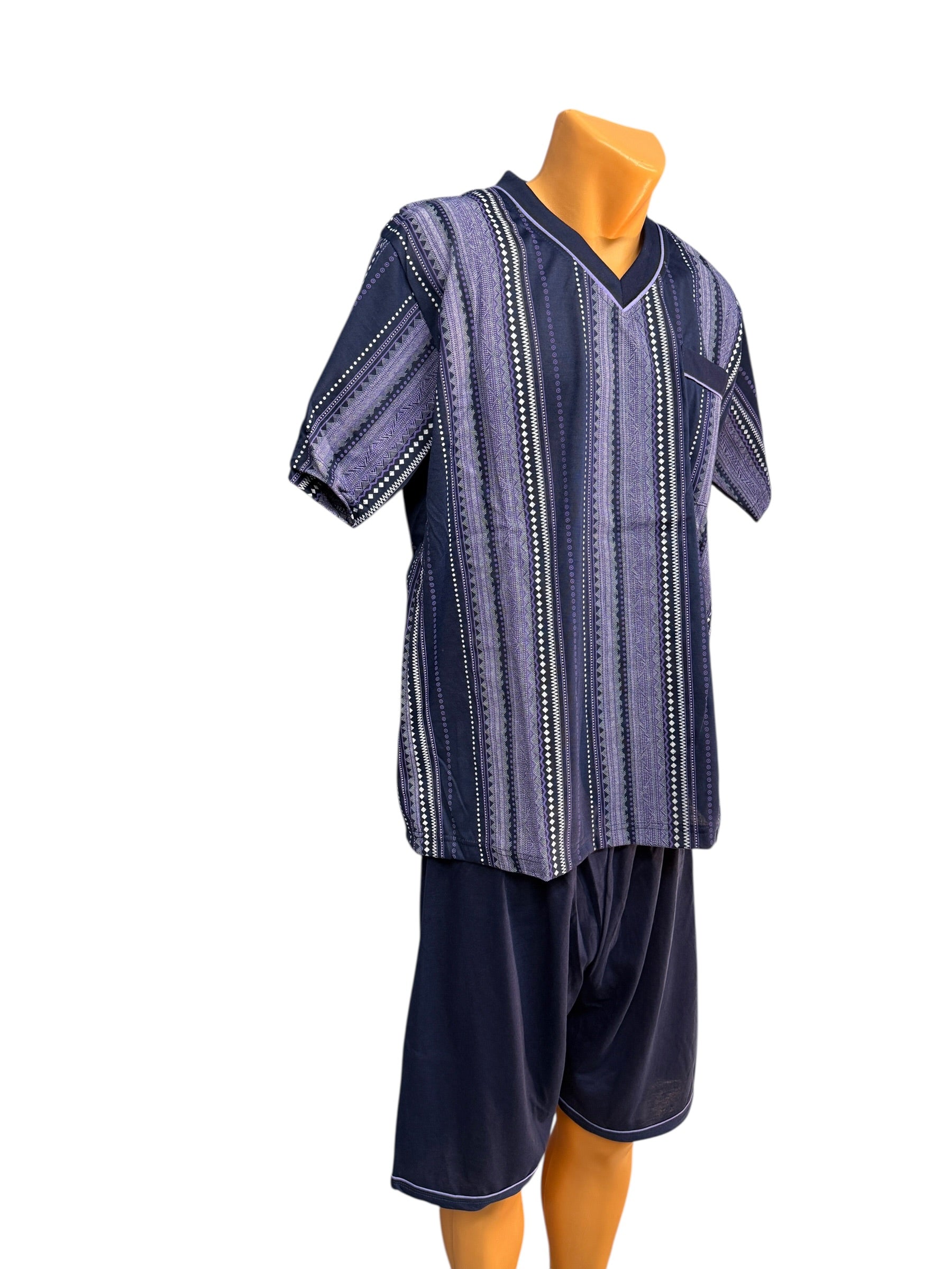 Herren Schlafanzug Kurz Pyjama Baumwolle — Sommer M bis 2XL