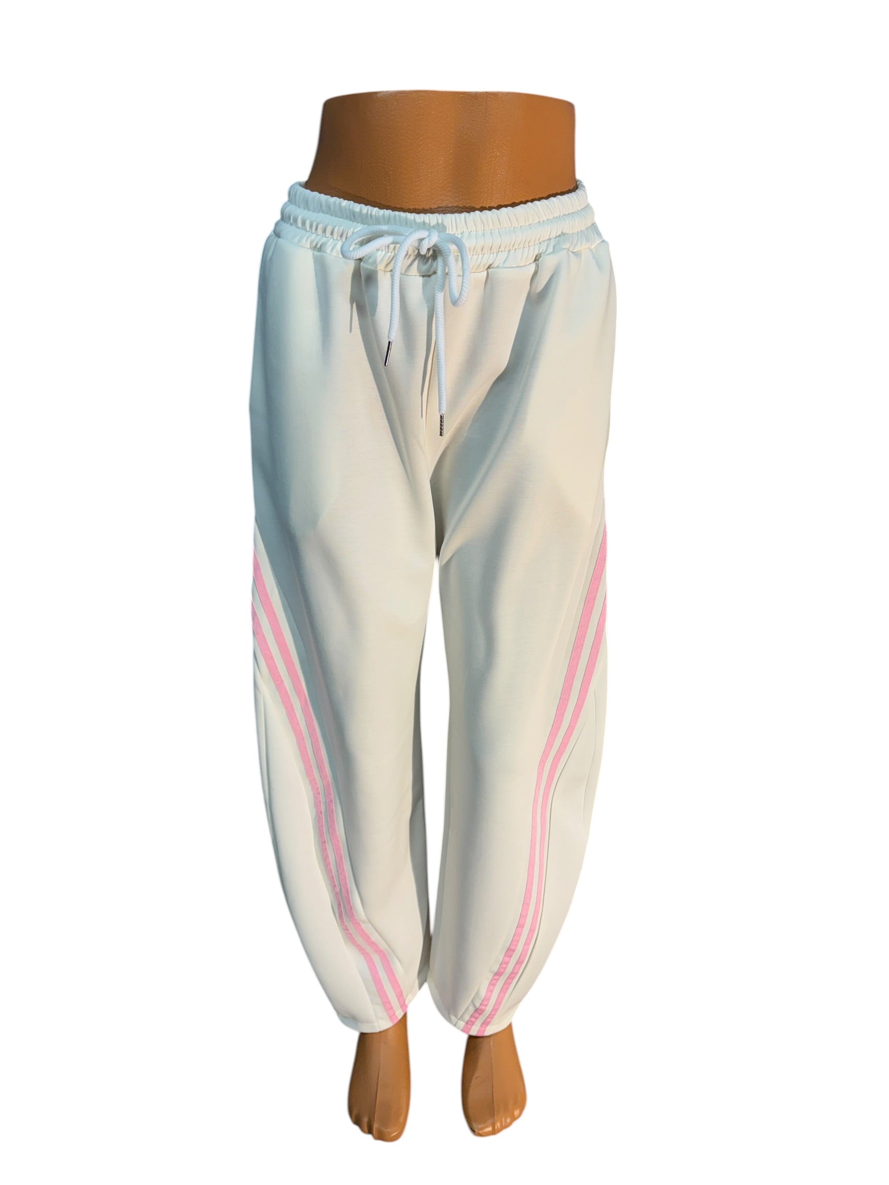 Damen Jogginghose Italien — Viscose Streifen Freizeithose One Size