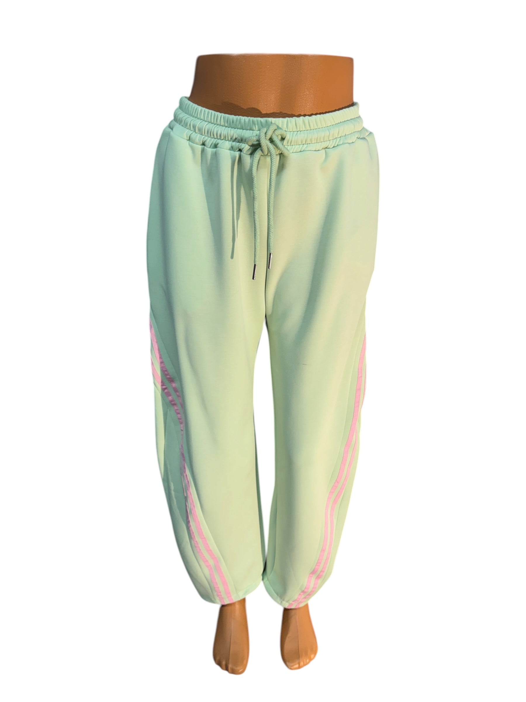 Damen Jogginghose Italien — Viscose Streifen Freizeithose One Size