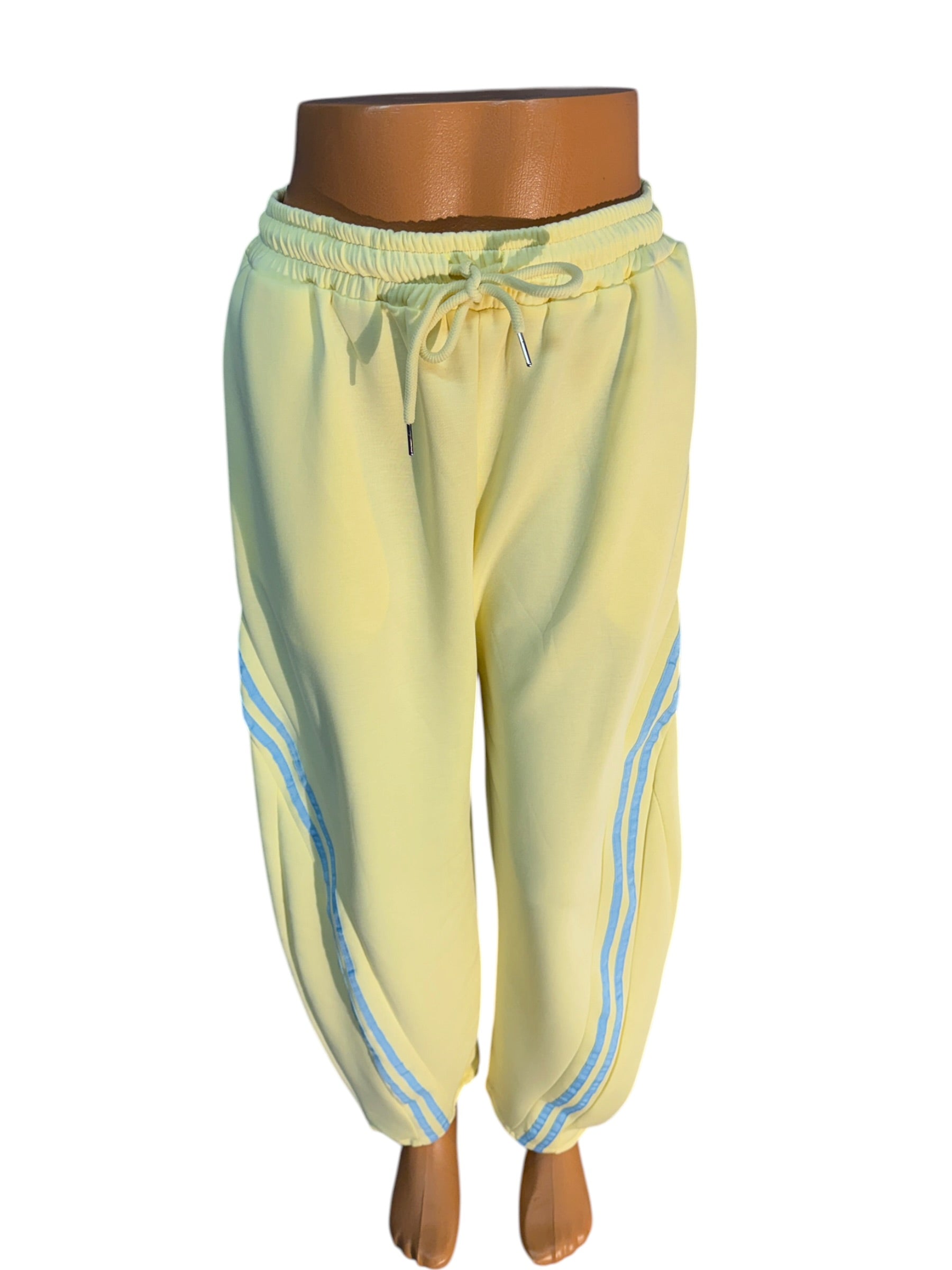 Damen Jogginghose Italien — Viscose Streifen Freizeithose One Size