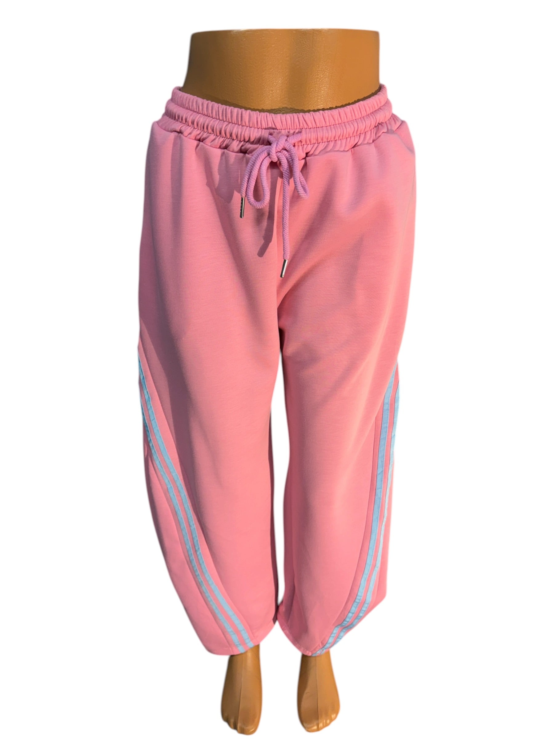 Damen Jogginghose Italien — Viscose Streifen Freizeithose One Size