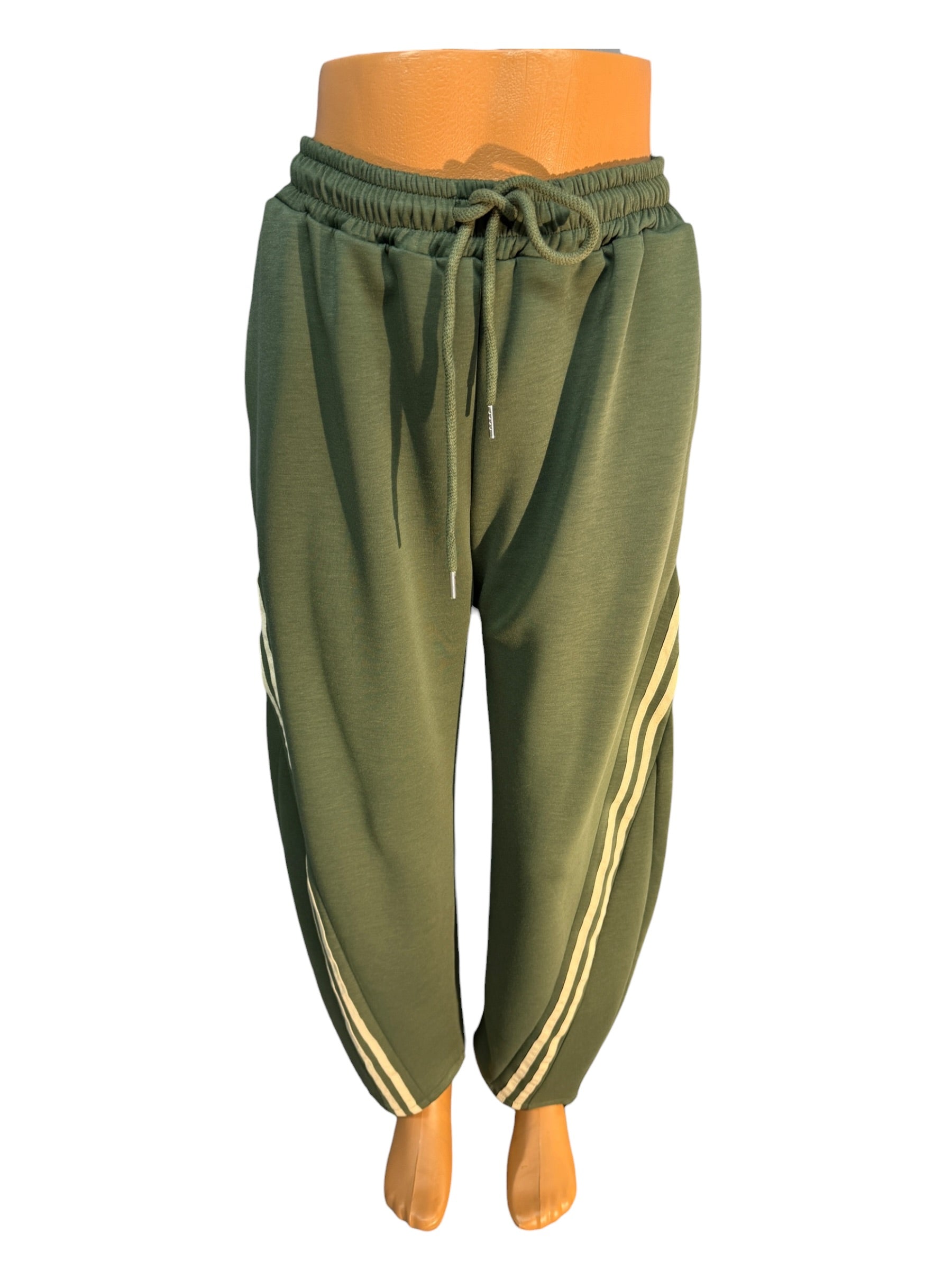 Damen Jogginghose Italien — Viscose Streifen Freizeithose One Size