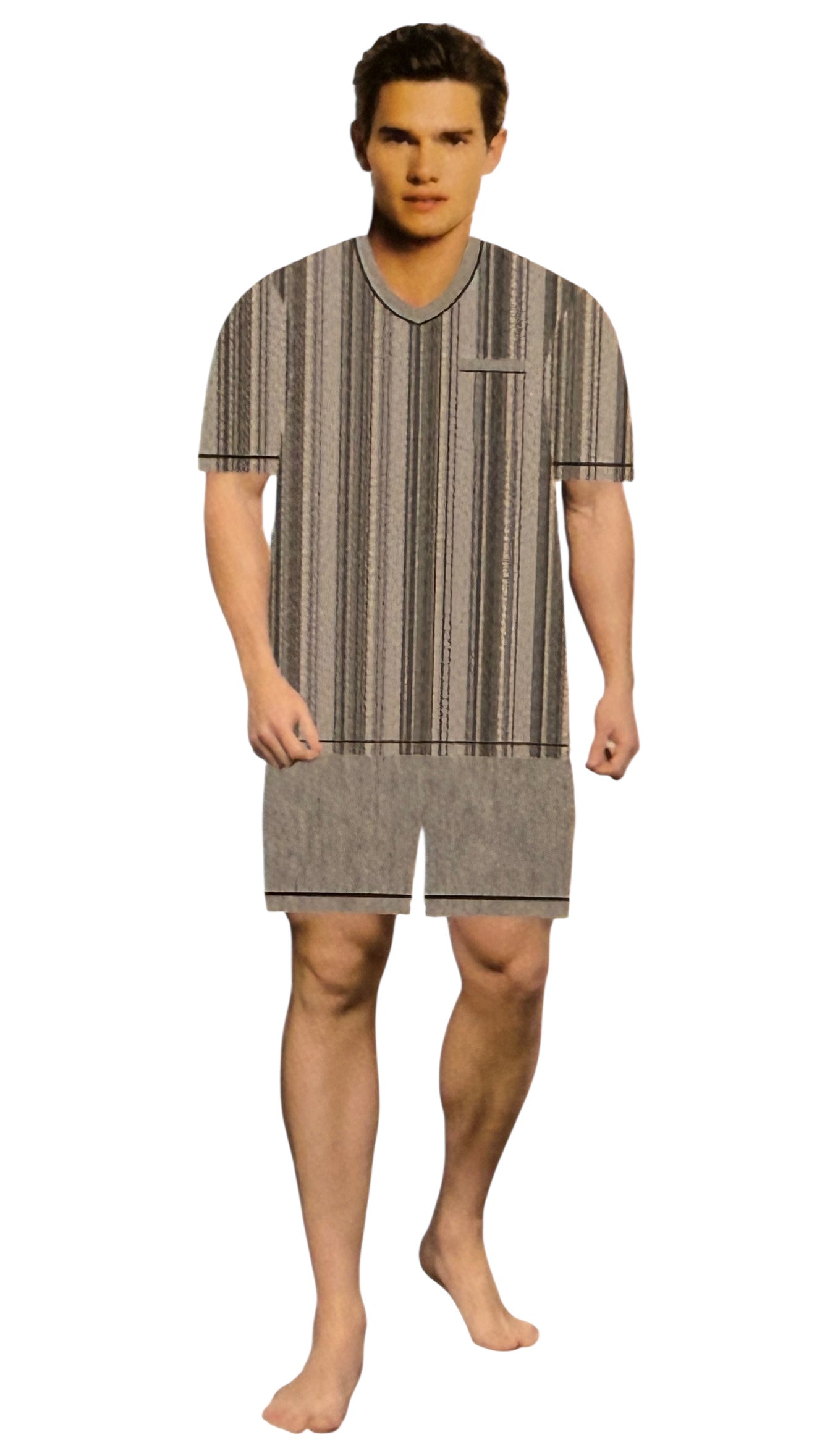 Herren Schlafanzug Kurz Pyjama Baumwolle — Sommer M bis 2XL