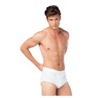 Herren Slip 3er-Pack Weiß Baumwolle Feinripp — mit Eingriff S–3XL