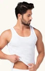 Herren Unterhemd 2er-Pack Doppelripp 100% Baumwolle Weiß — S–3XL