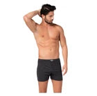 Herren Boxer Shorts 3er-Pack Schwarz Baumwolle — mit Eingriff & Knopf S–3XL