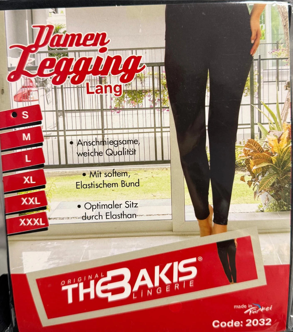 Damen Leggings Lang Schwarz Baumwolle Elastisch — Stretch Hose S–3XL