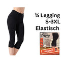 Damen 3/4 Leggings Capri Schwarz Baumwolle — Sport & Freizeit S–3XL