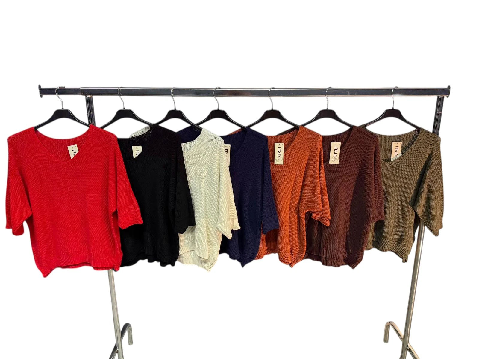 Damen Strickpullover Oversize V-Ausschnitt — Made in Italy